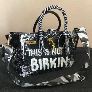Anca Barbu Custom “This is Not A Birkin” Black Handbag.